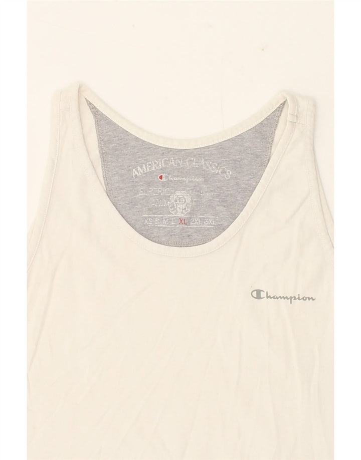 CHAMPION Womens Vest Top UK 18 XL White Vintage Champion and Second-Hand Champion from Messina Hembry 