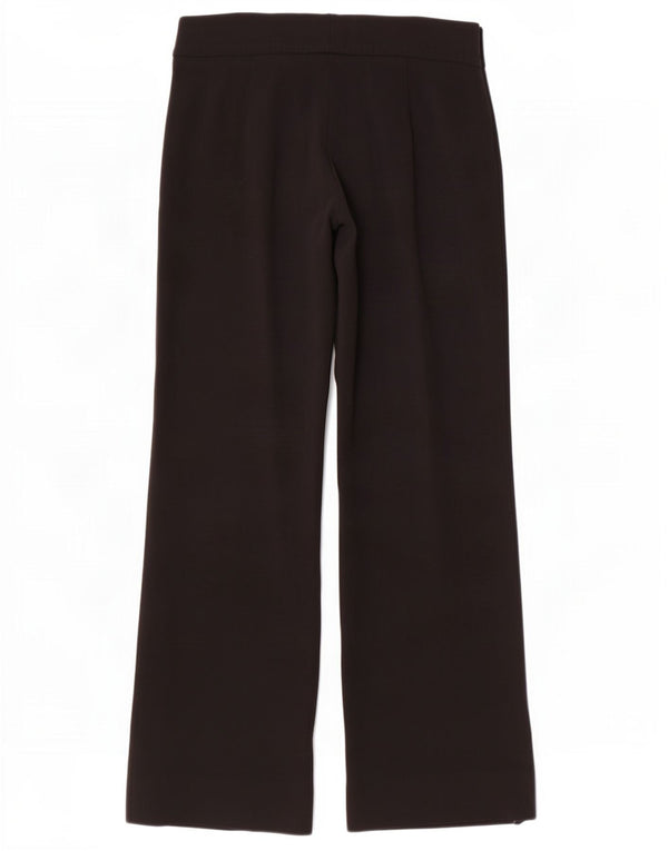 Max Mara Pantalones casuales de pierna ancha para mujer UK 14 Large W30 L30 Acetato negro