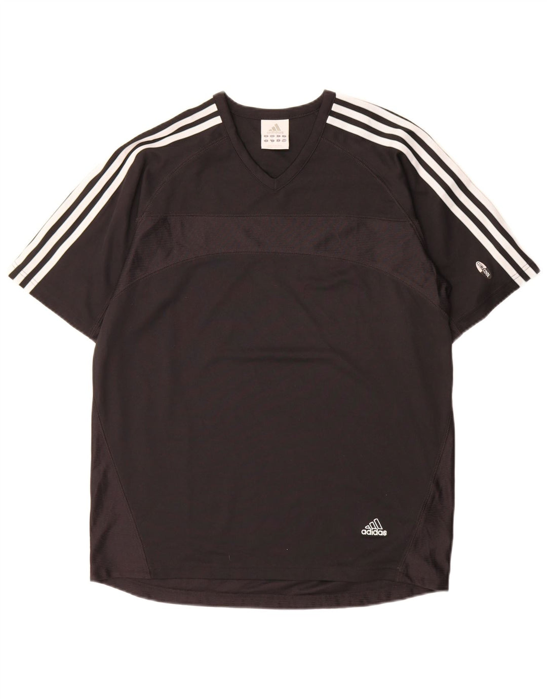 Adidas Hombre Climacool Camiseta Top Medio Negro Colorblock Poliéster