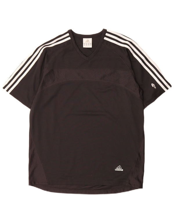 Adidas Hombre Climacool Camiseta Top Medio Negro Colorblock Poliéster