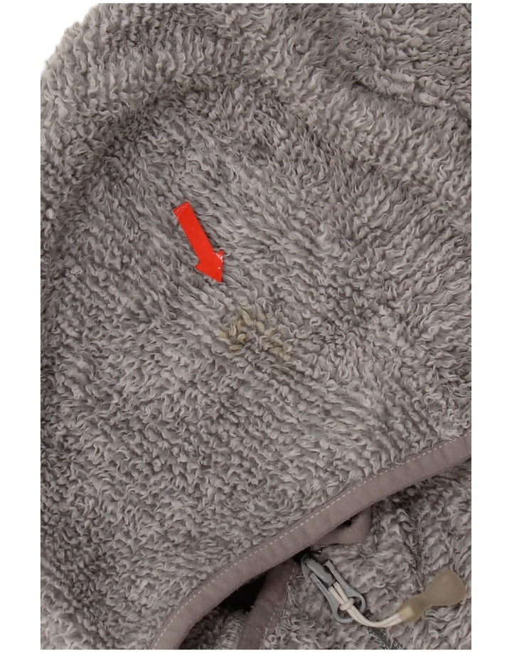 Jack Wolfskin Chaqueta polar con capucha para mujer UK 12 Poliéster gris medio