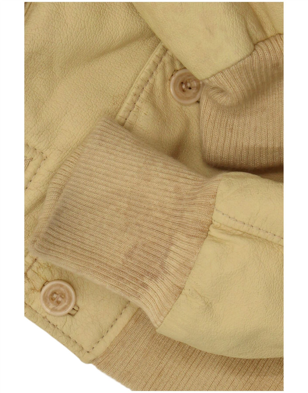 Chaqueta de cuero vintage para hombre IT 50 cuero amarillo grande