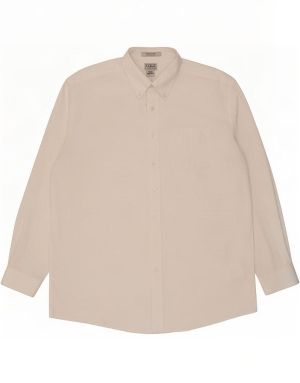L.L.Bean Camisa de ajuste tradicional para hombre, talla 18, 2XL, algodón blanco