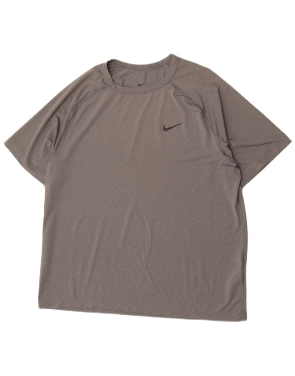 Camiseta Nike Dri Fit para hombre Top poliéster gris grande