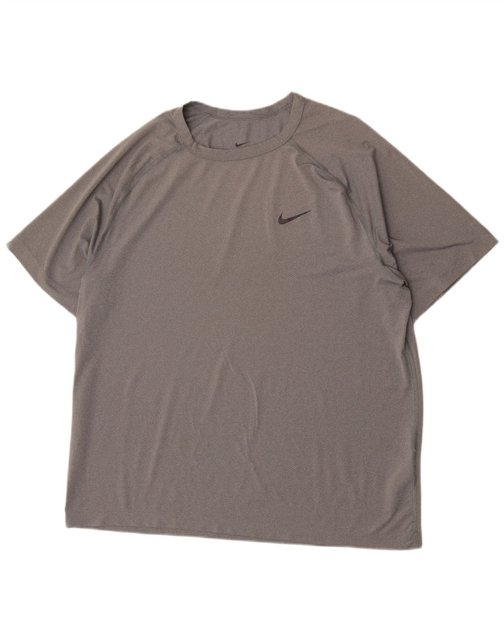 Camiseta Nike Dri Fit para hombre Top poliéster gris grande