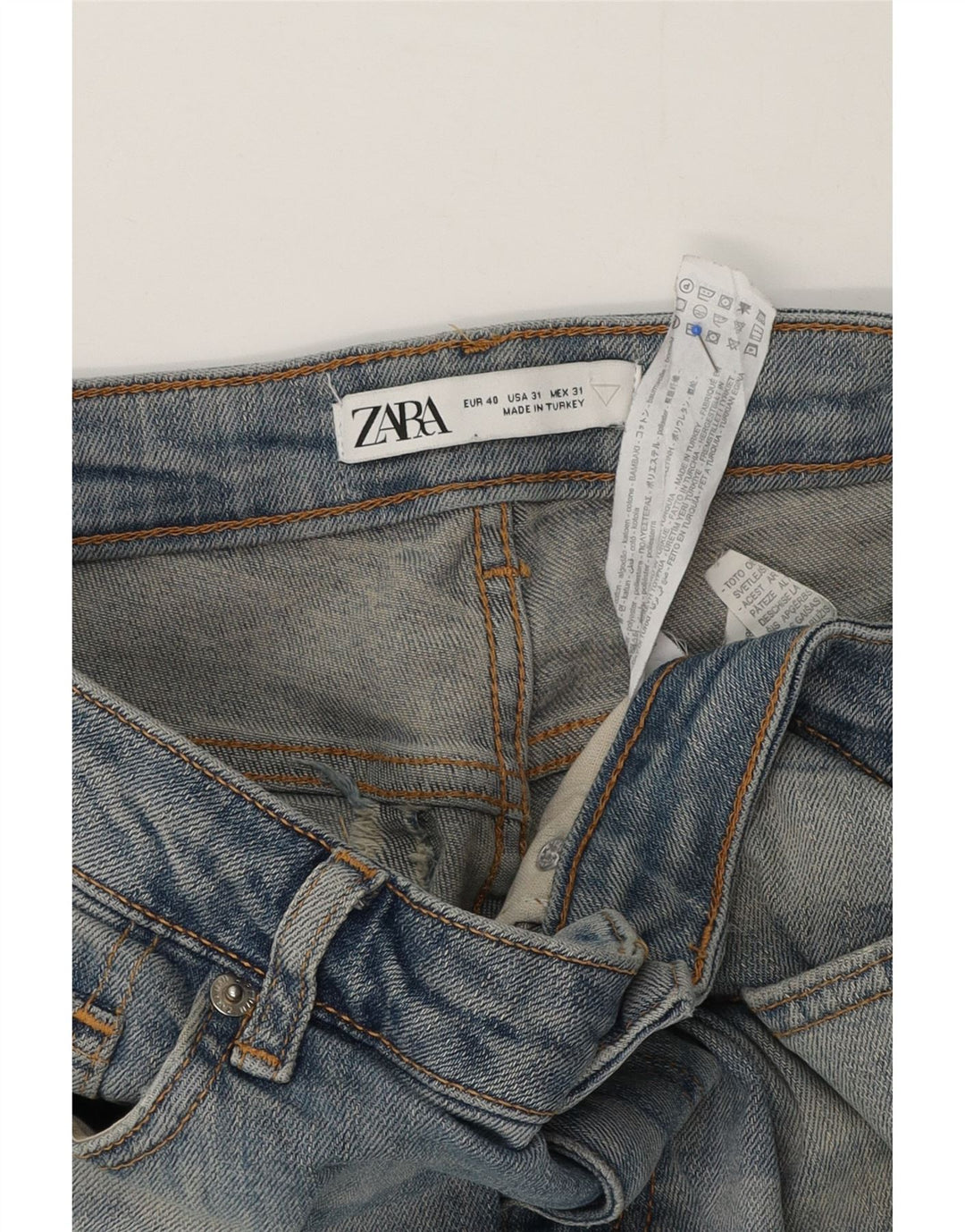 Zara Jeans ajustados desgastados para hombre EU 40 Medium W31 L29 Algodón azul