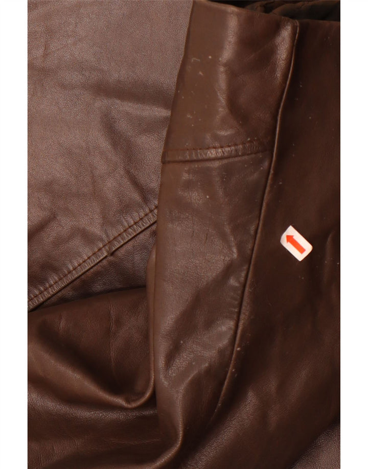 Vintage hombres chaqueta de cuero Reino Unido 36 pequeño marrón