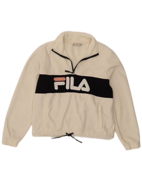 Fila Sudadera de forro polar extragrande para mujer UK 6 XS White Sports