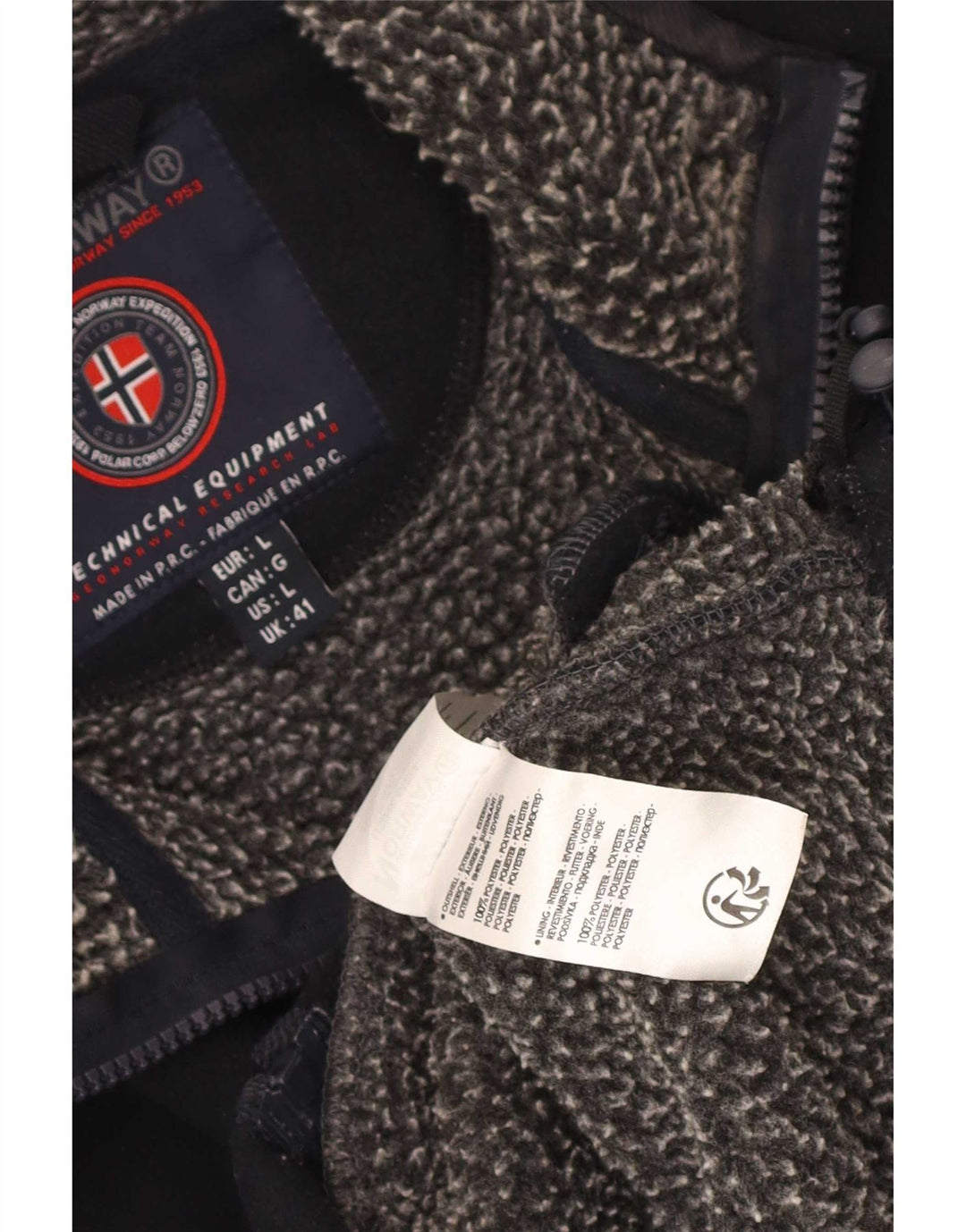 Geographical Noruega Chaqueta polar para hombre UK 41 Grande Azul marino Poliéster