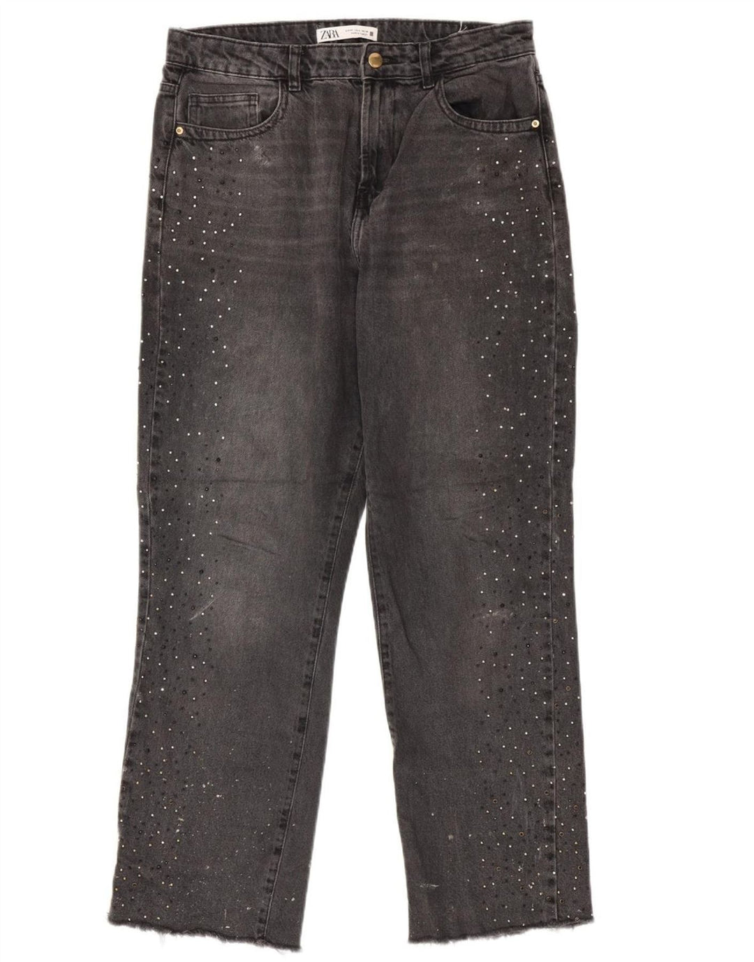 ZARA Vaqueros Rectos Mujer EU 40 Medium W30 L29 Gris