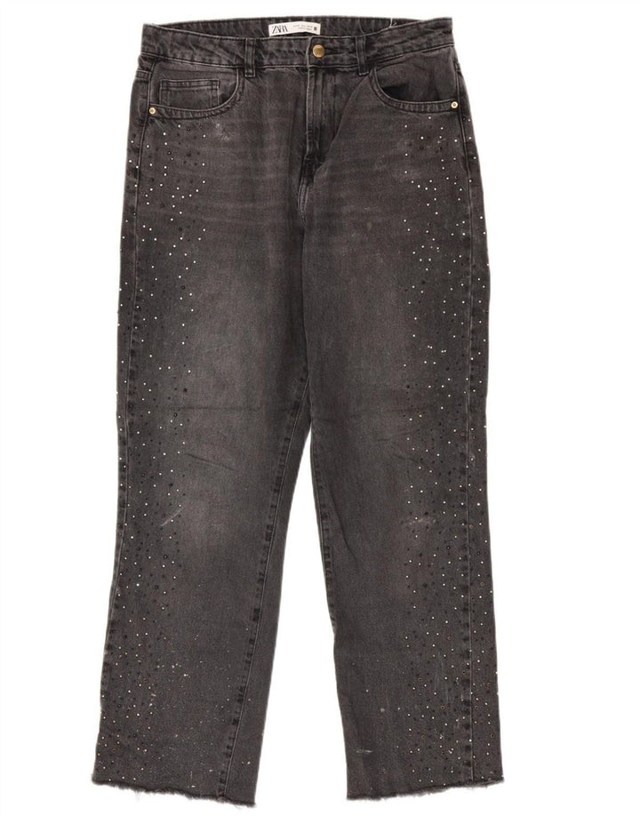 ZARA Vaqueros Rectos Mujer EU 40 Medium W30 L29 Gris
