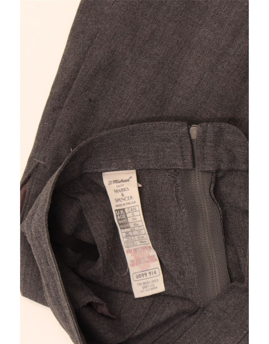 Marks & Spencer Falda acampanada para niñas 11-12 años W23 Poliéster gris