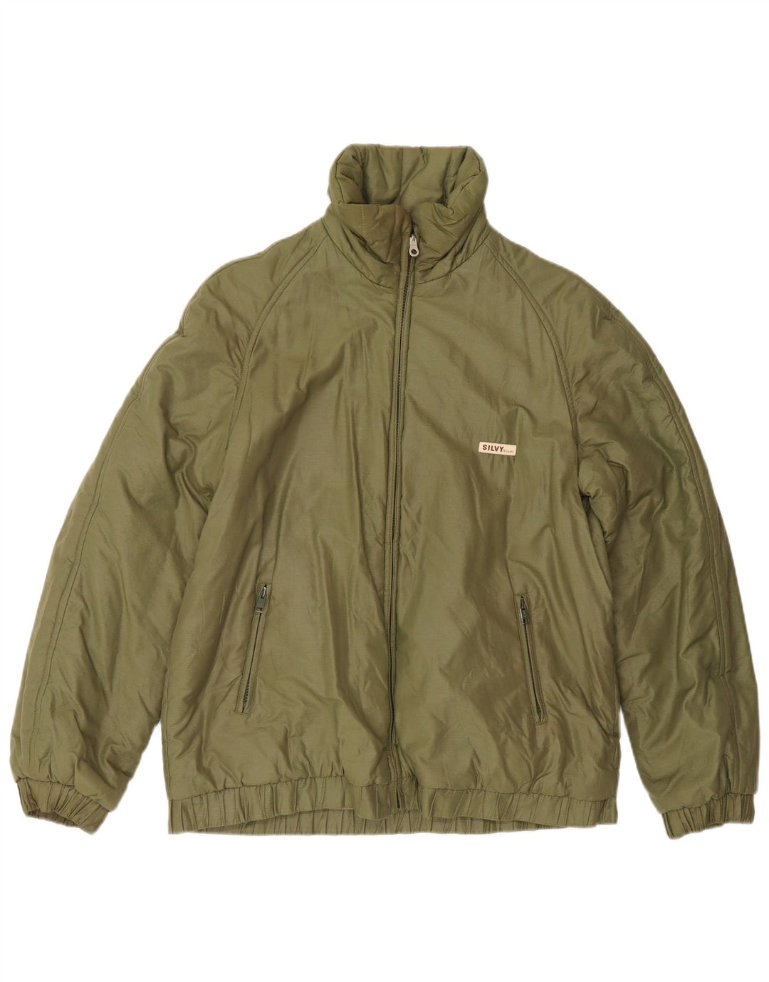 Silvy Chaqueta reversible para hombre UK 38 Algodón geométrico verde medio