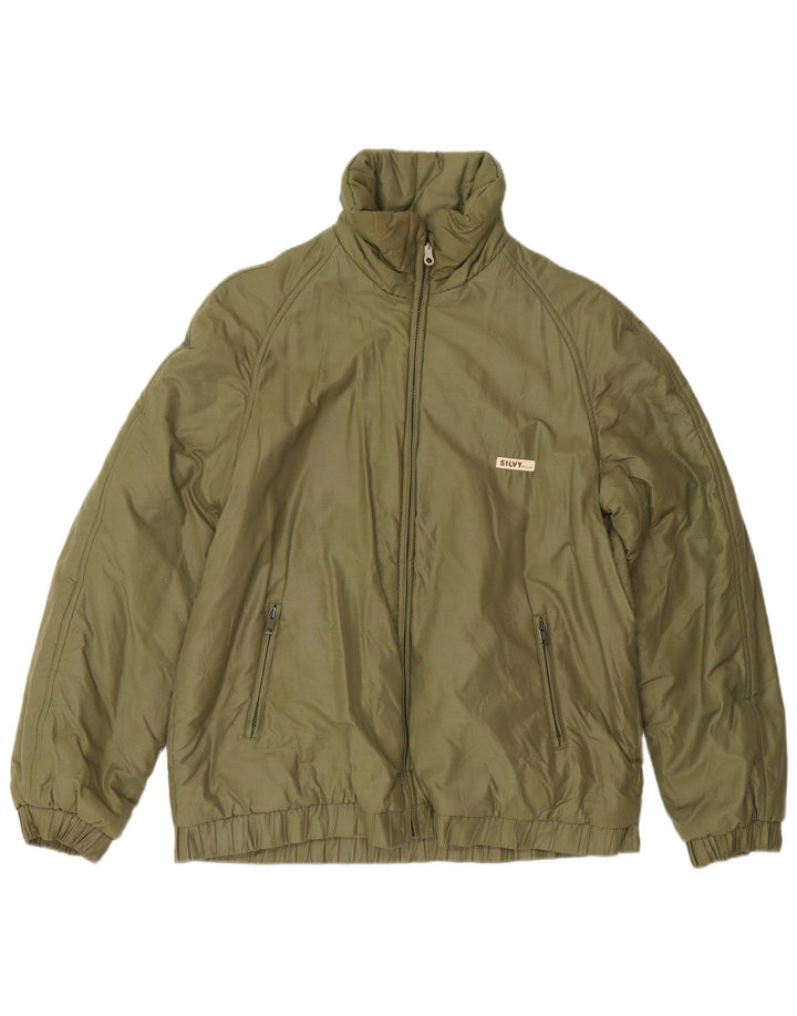 Silvy Chaqueta reversible para hombre UK 38 Algodón geométrico verde medio