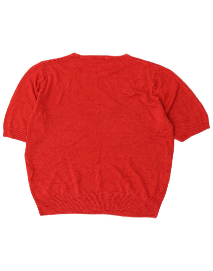 Marks & Spencer Jersey corto con cuello redondo para mujer, talla 44, talla M, color rojo