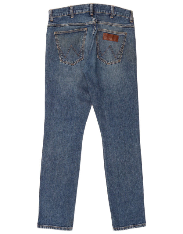 Wrangler Hombre Larston Tapered Slim Jeans W30 L32 Algodón Azul