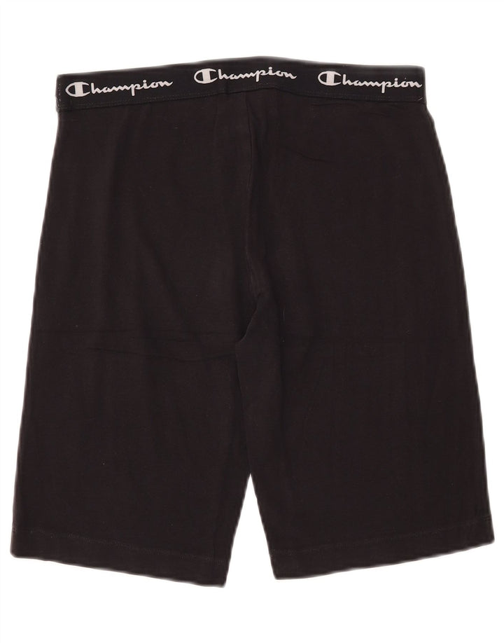 CHAMPION Pantalones cortos deportivos gráficos para mujer UK 12 Mediano Algodón negro