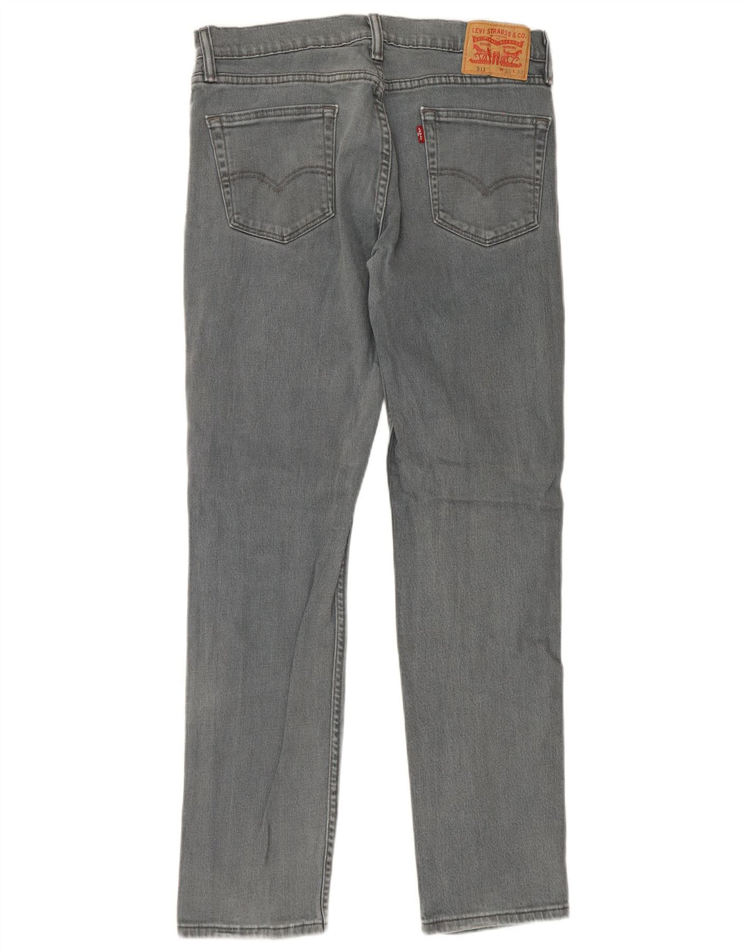 Levi's Hombre 511 Slim Jeans W33 L32 Algodón Gris