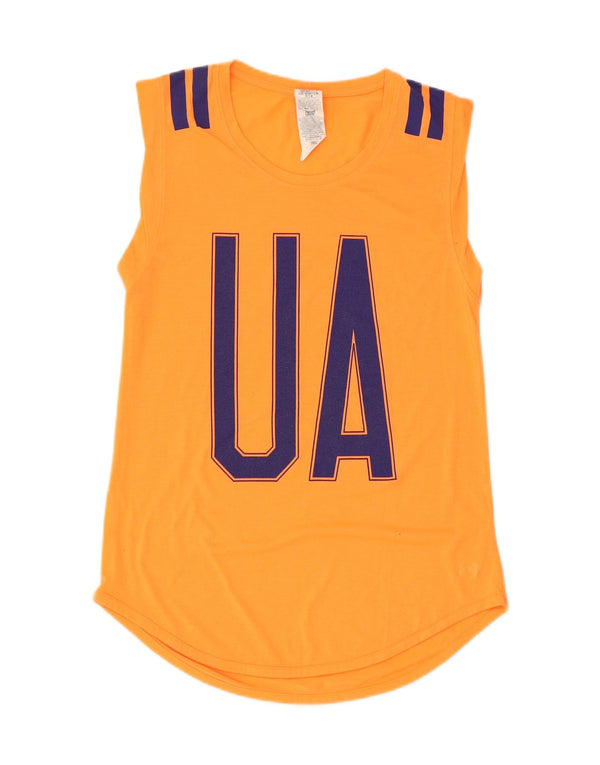 UNDER ARMOUR Camiseta sin mangas con gráfico Heat Gear para mujer Reino Unido 12 Mediano Naranja