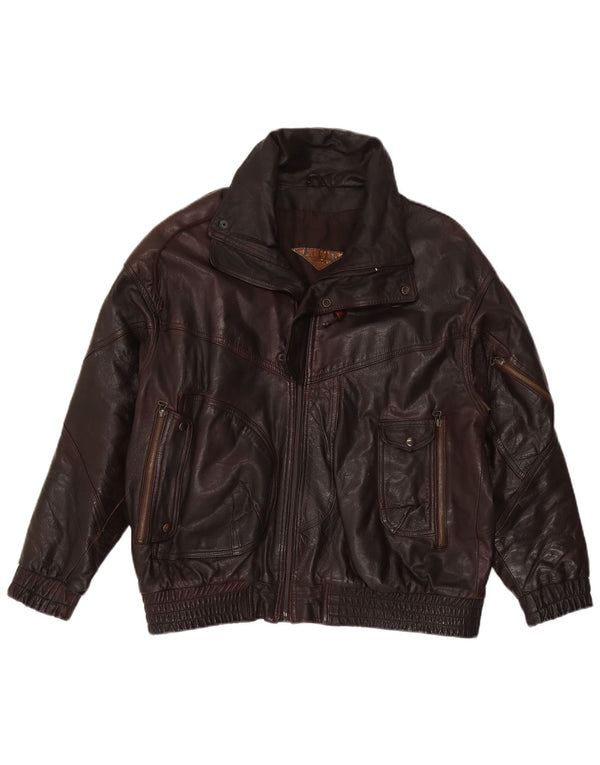 Milan Chaqueta de cuero para hombre UK 40 Large Brown