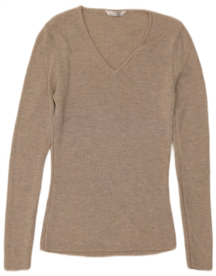 Marks & Spencer Suéter St. Michael con Cuello en V para Mujer UK 8 Small Beige