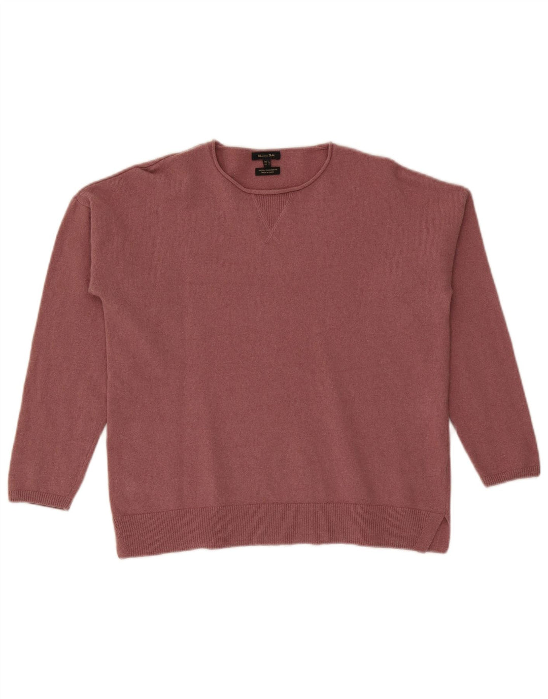 Massimo Dutti Jersey Oversize con Cuello Redondo para Mujer UK 10 Small Rosa