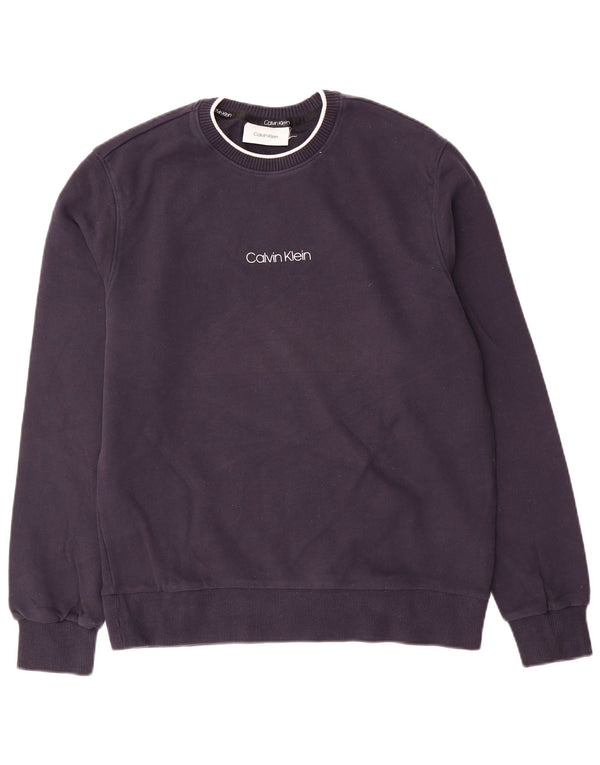 Calvin Klein Hombre Sudadera Jumper Medium Azul Marino Algodón