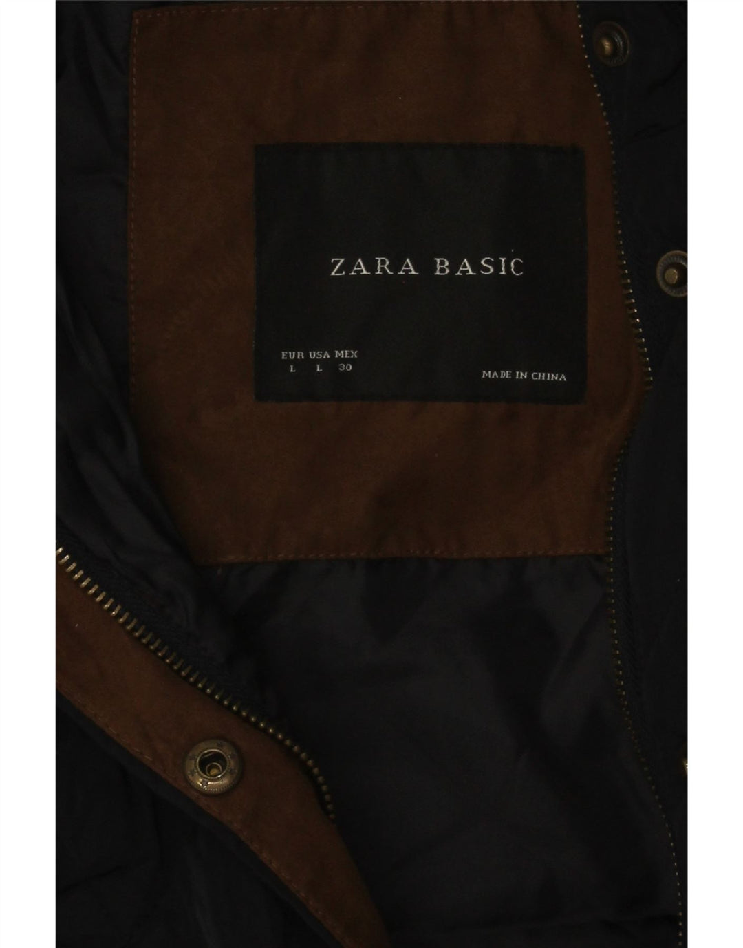 Zara Mujer Chaleco Acolchado UK 40 Grande Poliéster Color Block Azul Marino