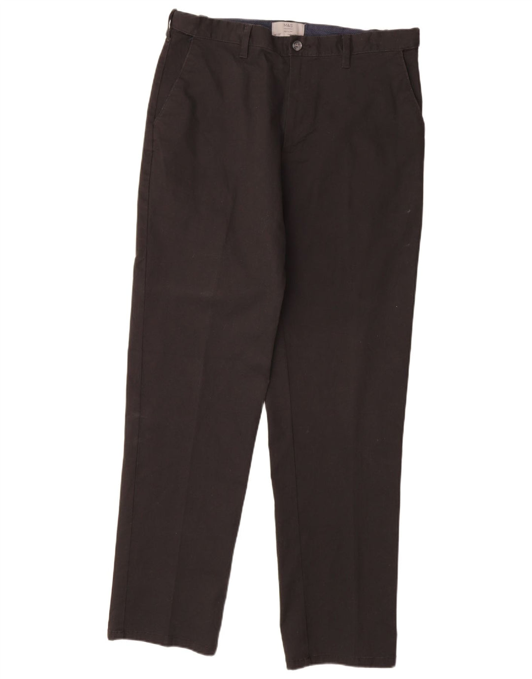 MARKS & SPENCER Pantalones chinos de corte regular para hombre W36 L33 Algodón negro