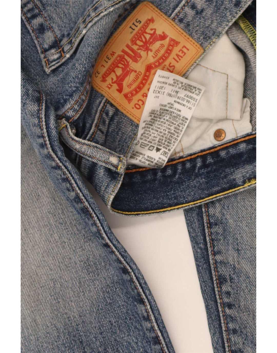 Levi's Hombre 511 Slim Jeans W31 L32 Algodón Azul