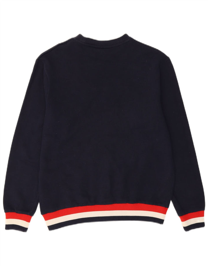 FILA Mens Graphic Sweatshirt Jumper Small Navy Blue Cotton
