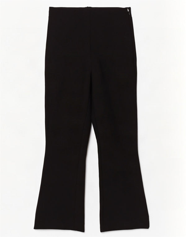Zara Mujer Pantalón Corto Bootcut Small W26 L26 Viscosa Negra