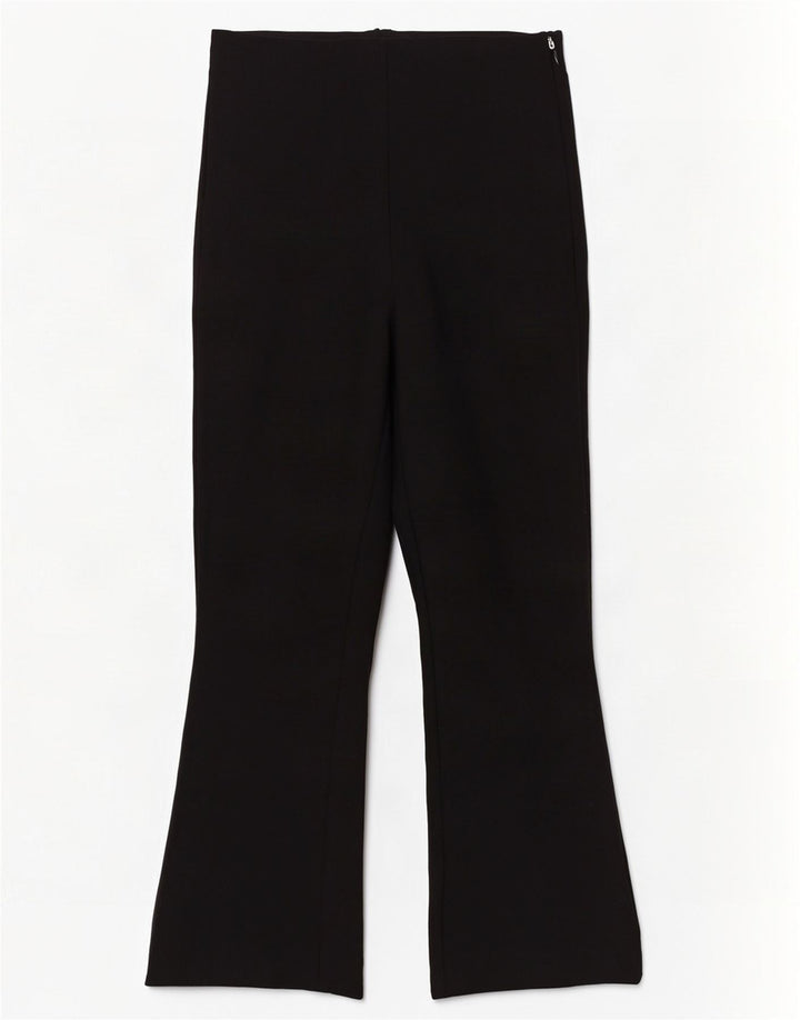 Zara Mujer Pantalón Corto Bootcut Small W26 L26 Viscosa Negra