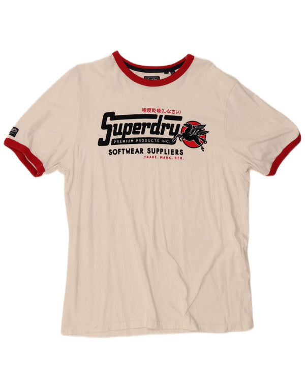 Superdry Camiseta gráfica para hombre Top 2XL Algodón blanco