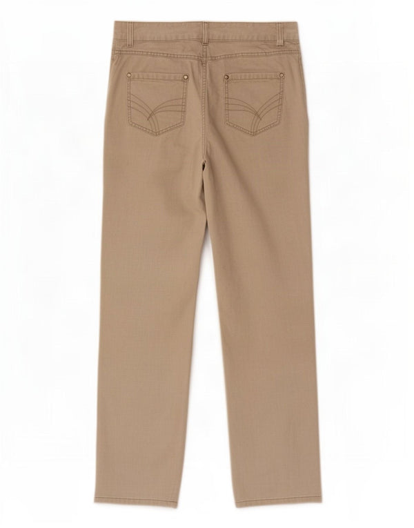 Marks & Spencer Pantalones Casuales Rectos para Mujer UK 44 Medium W34 L311 Beige