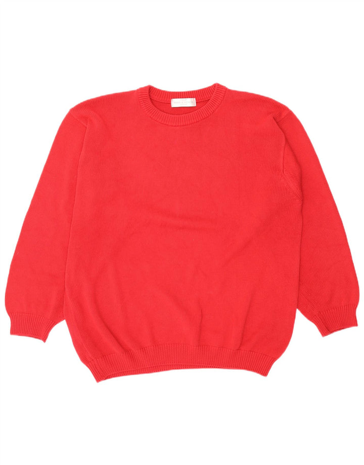 Marks & Spencer - Jersey de cuello redondo para hombre, talla grande, algodón rojo