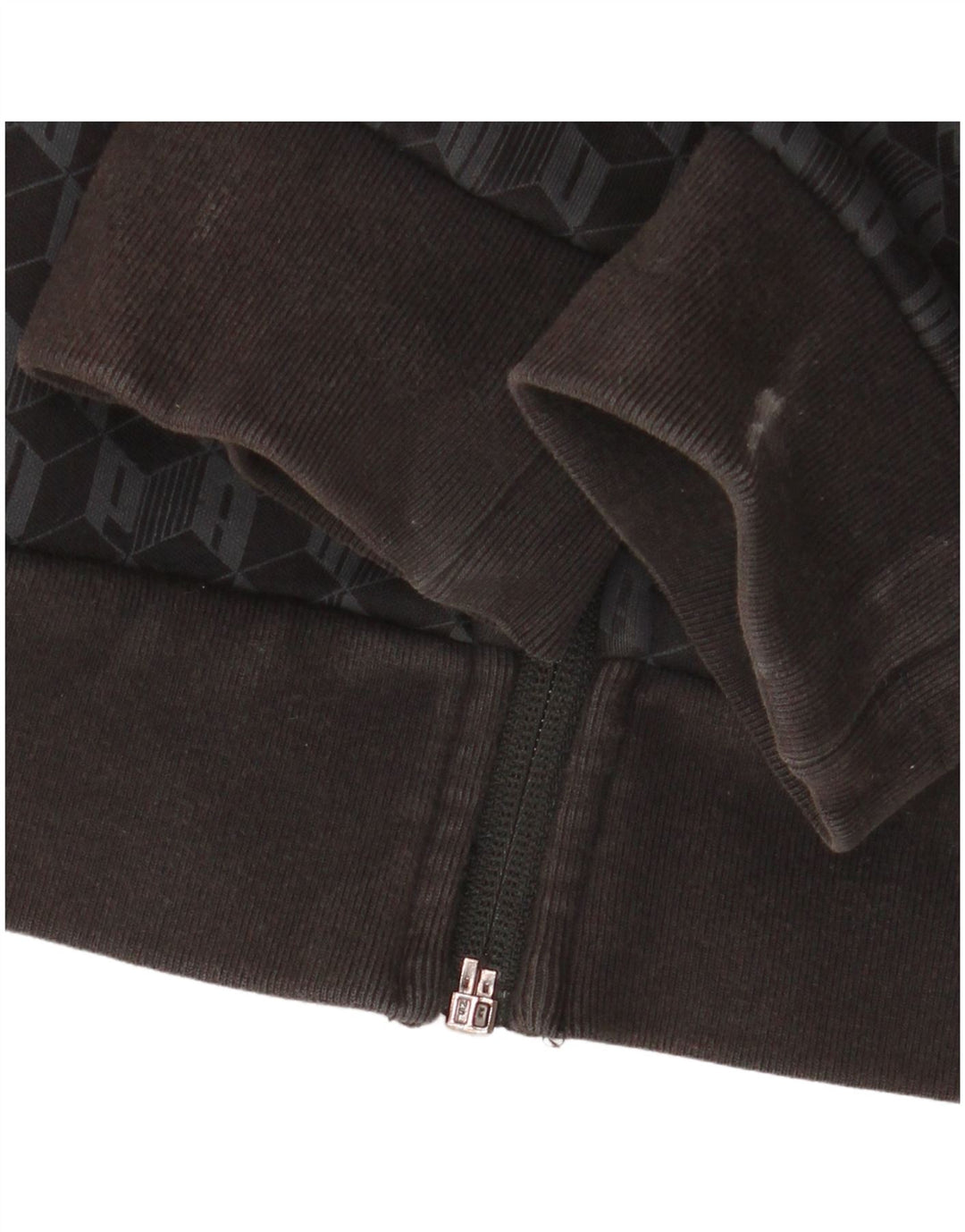 Puma Chaqueta de chándal con gráfico para hombre, talla grande, algodón geométrico negro