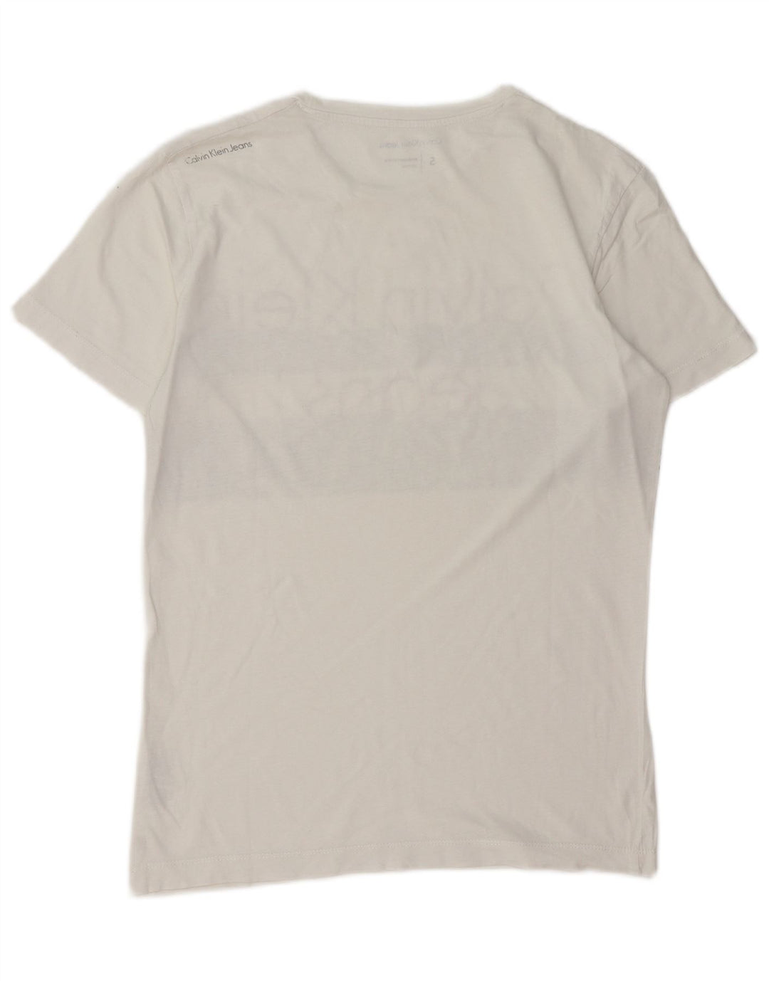 Calvin Klein Jeans - Camiseta gráfica para hombre, talla pequeña, algodón blanco