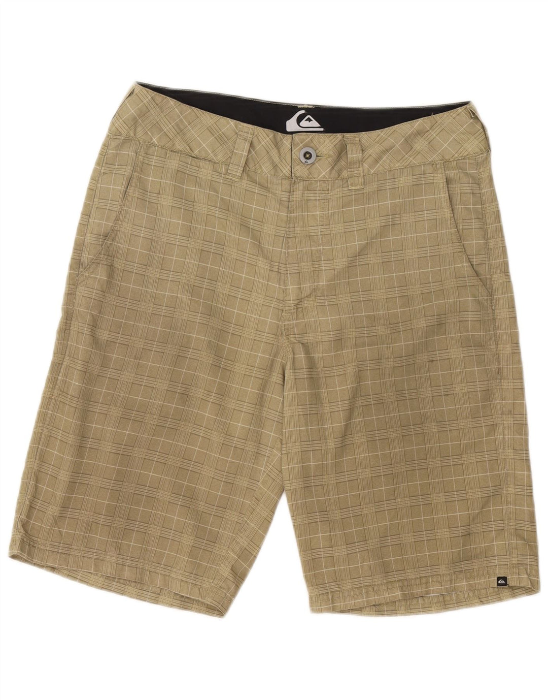 Quiksilver Mens Thavar Chino Shorts W31 Poliéster a cuadros beige medio