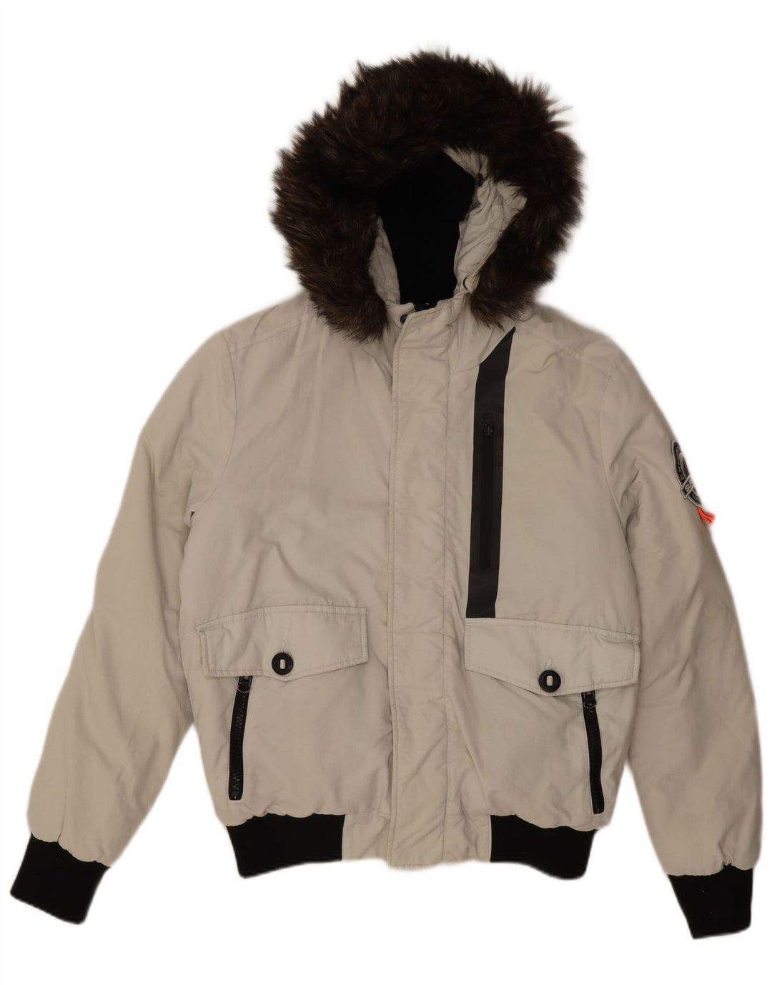 Superdry Hombre Everest Mountain Parka Bomber Chaqueta Reino Unido 40 Grande Blanco
