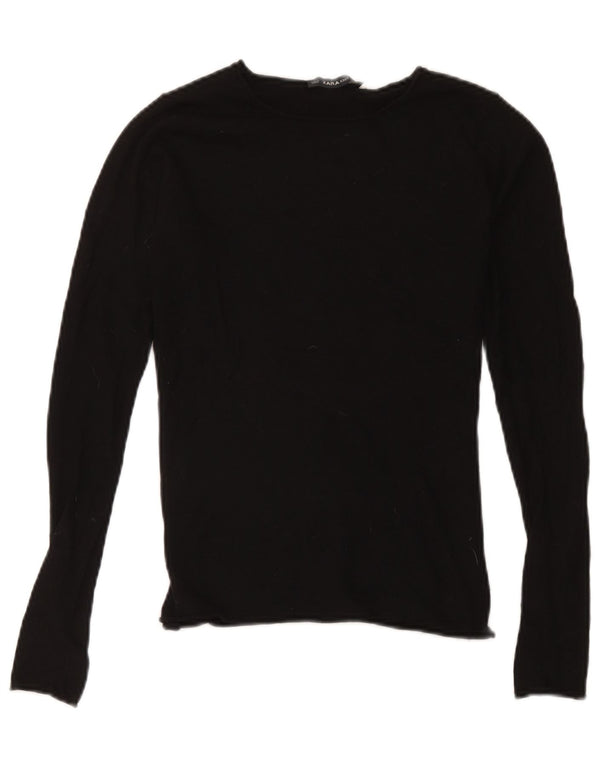 Zara Mujer Top Manga Larga UK 40 Small Black Modal