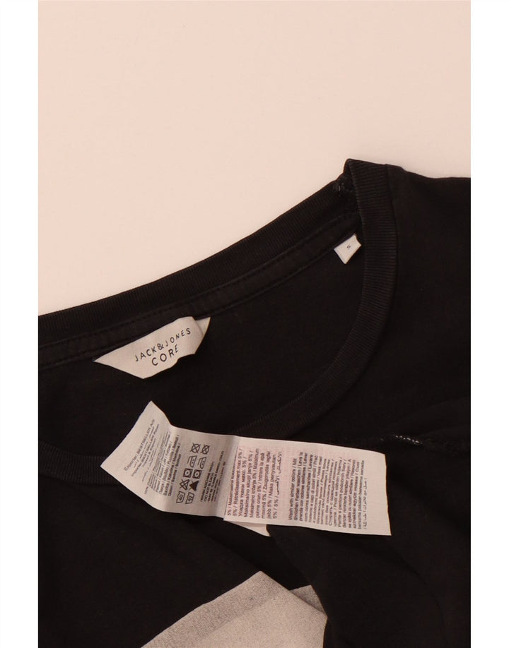 Jack & Jones - Camiseta gráfica para hombre, talla pequeña, algodón negro
