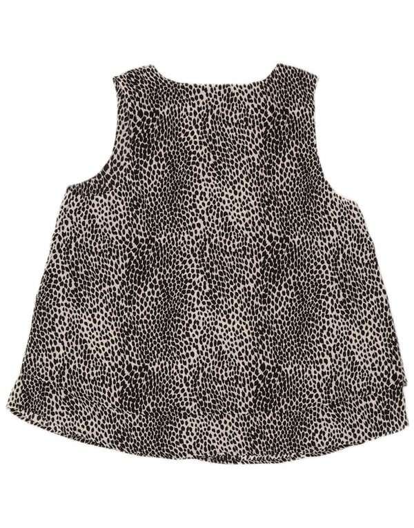 Marks & Spencer Blusa sin mangas para mujer UK 10 Small White Animal Print