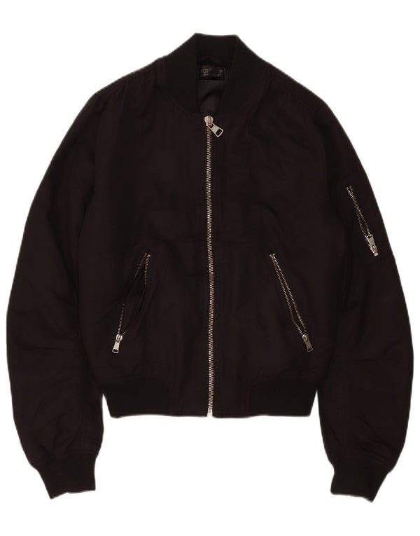 Topshop Chaqueta bomber extragrande para mujer UK 6 XS Poliéster negro