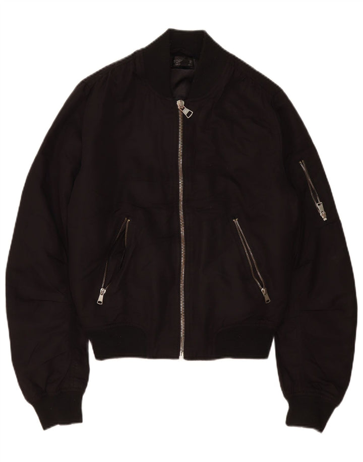 Topshop Chaqueta bomber extragrande para mujer UK 6 XS Poliéster negro