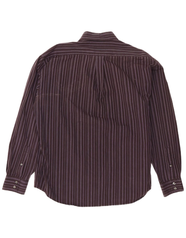 Camisa Yves Saint Laurent Hombre XL Algodón Rayas Morado