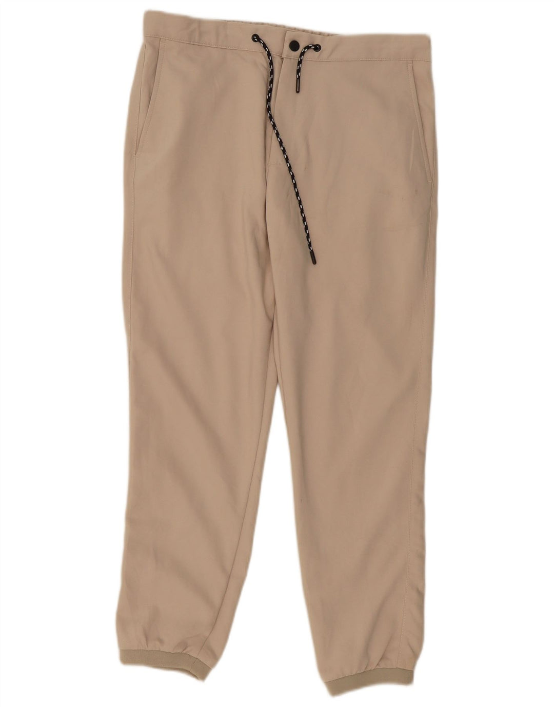 ZARA Hombre Joggers Chino Pantalón Mediano W32 L28 Poliéster Beige