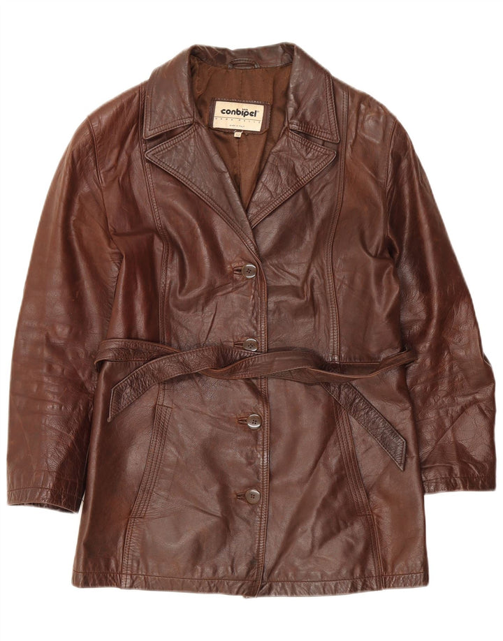 Chaqueta De Cuero Mujer Conbipel IT 42 Cuero Marrón Medio