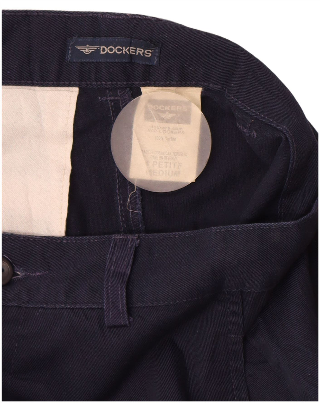 DOCKERS Pantalones chinos de cintura alta para mujer US 4 Small W26 L26 Azul marino