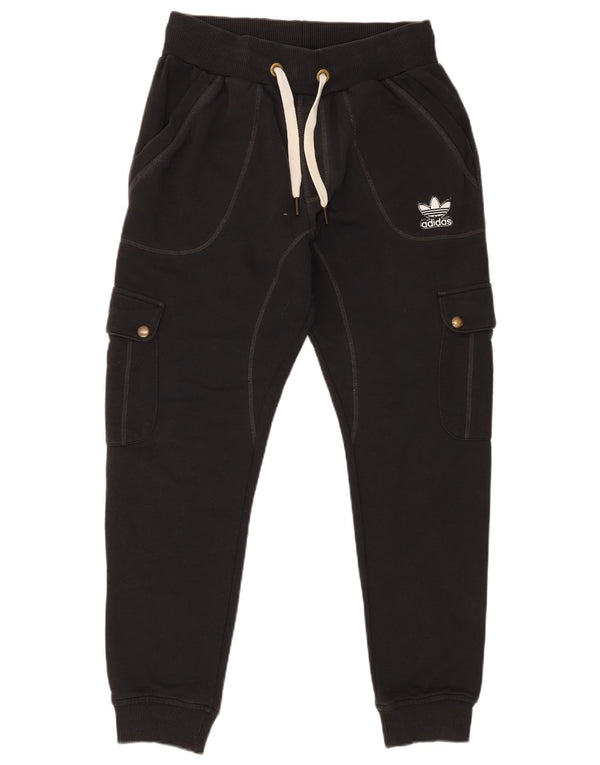 Adidas Hombre Cargo Chándal Pantalones Joggers Pequeño Algodón Negro